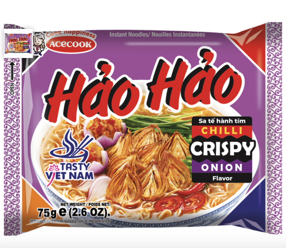 ACECOOK Instant Noodles Chilli Crispy Onion Flavor 75g