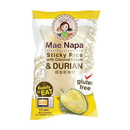 Mae Napa Steamed Sticky Rice Coconut Durian 80g