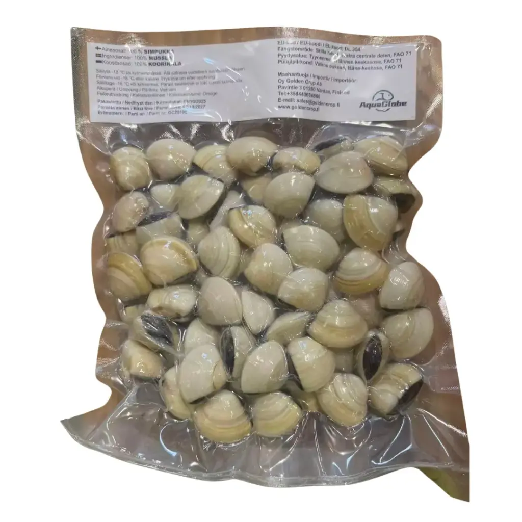AquaGlobe Frozen Fully Cooked Whole White Clam Shell 1kg