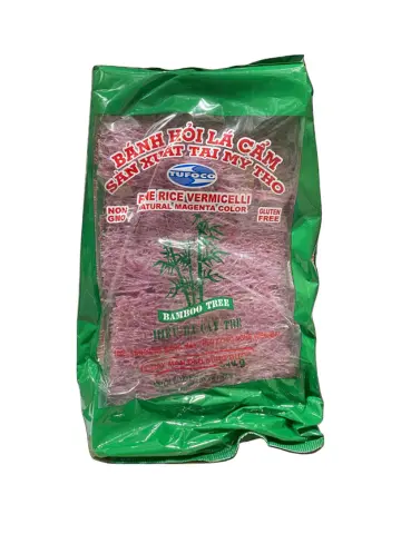 Bamboo Tree Fine Rice Vermicelli Magenta Leaves Flav 340g