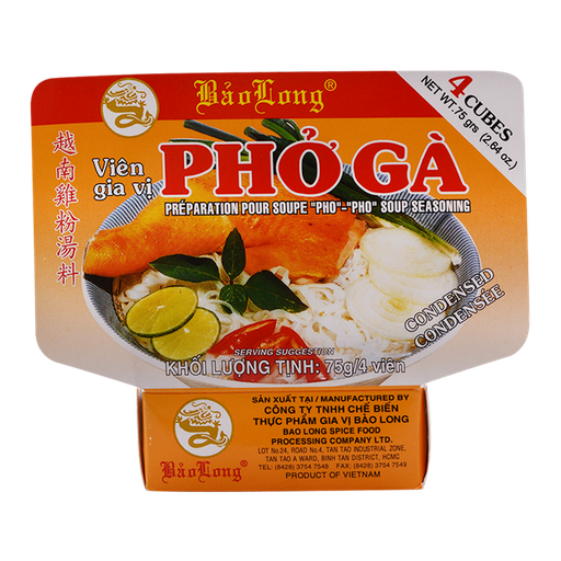 Bao Long Bouil.cube chicken/pho ga 75g